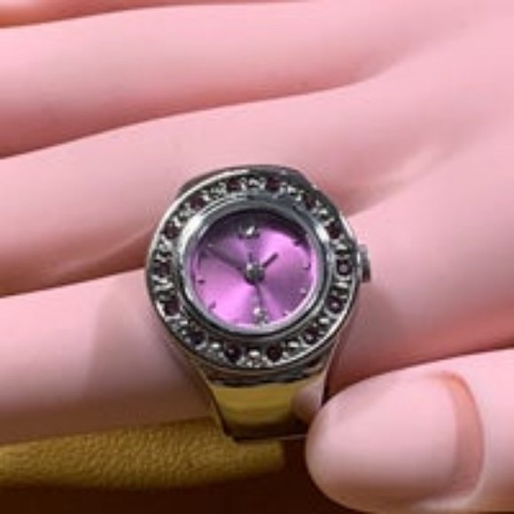 Avon birthday birthstone February Watch ring 7 1/2-9 size